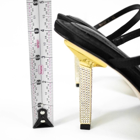 Good American Black Satin High Heels Women Size 6.5 Strappy Square Toe Stiletto - Picture 7 of 9